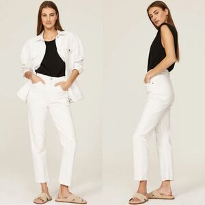 AGOLDE Riley High Rise Straight Crop Jeans in White Size 23